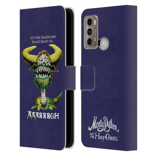 Monty Python Key Art Black Beast Of Aaarrrgh Leather Book Wallet Case Cover For Motorola Moto G60 / Moto G40 Fusion