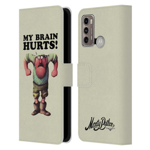 Monty Python Key Art My Brain Hurts Leather Book Wallet Case Cover For Motorola Moto G60 / Moto G40 Fusion