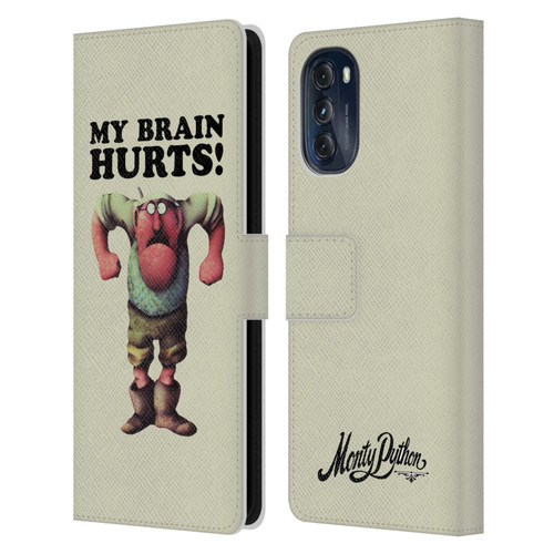 Monty Python Key Art My Brain Hurts Leather Book Wallet Case Cover For Motorola Moto G (2022)