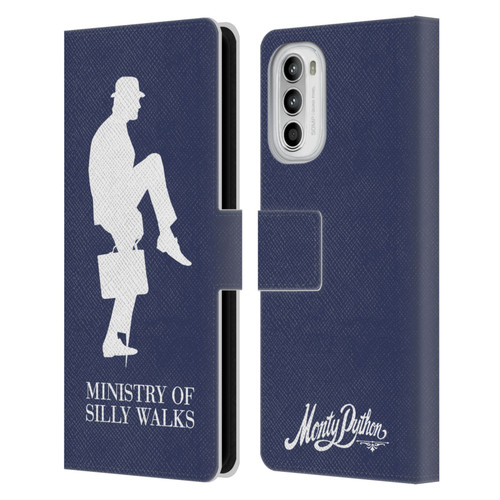 Monty Python Key Art Ministry Of Silly Walks Leather Book Wallet Case Cover For Motorola Moto G52
