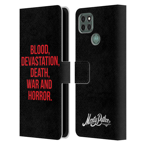 Monty Python Key Art Blood Devastation Death War And Horror Leather Book Wallet Case Cover For Motorola Moto G9 Power