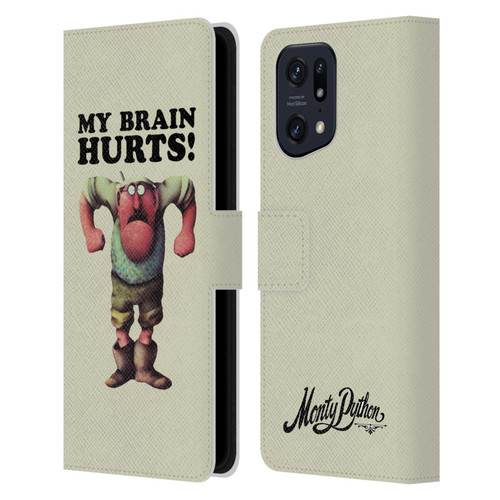 Monty Python Key Art My Brain Hurts Leather Book Wallet Case Cover For OPPO Find X5