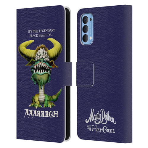 Monty Python Key Art Black Beast Of Aaarrrgh Leather Book Wallet Case Cover For OPPO Reno 4 5G