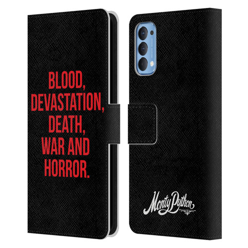 Monty Python Key Art Blood Devastation Death War And Horror Leather Book Wallet Case Cover For OPPO Reno 4 5G