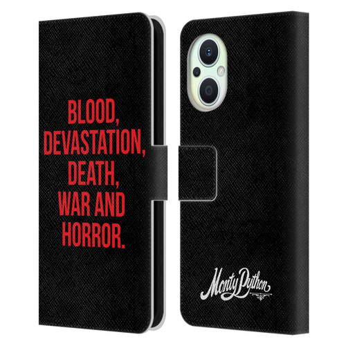 Monty Python Key Art Blood Devastation Death War And Horror Leather Book Wallet Case Cover For OPPO Reno8 Lite