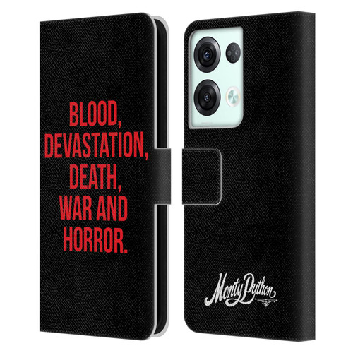 Monty Python Key Art Blood Devastation Death War And Horror Leather Book Wallet Case Cover For OPPO Reno8 Pro
