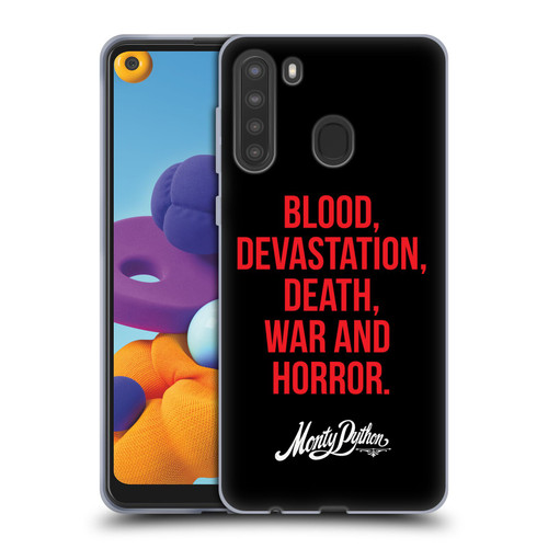 Monty Python Key Art Blood Devastation Death War And Horror Soft Gel Case for Samsung Galaxy A21 (2020)