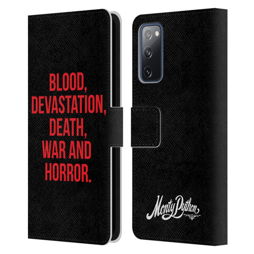 Monty Python Key Art Blood Devastation Death War And Horror Leather Book Wallet Case Cover For Samsung Galaxy S20 FE / 5G