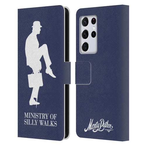 Monty Python Key Art Ministry Of Silly Walks Leather Book Wallet Case Cover For Samsung Galaxy S21 Ultra 5G