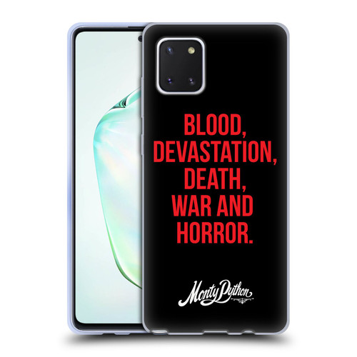 Monty Python Key Art Blood Devastation Death War And Horror Soft Gel Case for Samsung Galaxy Note10 Lite