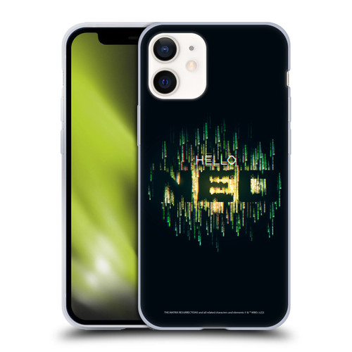 The Matrix Resurrections Key Art Hello Neo Soft Gel Case for Apple iPhone 12 Mini