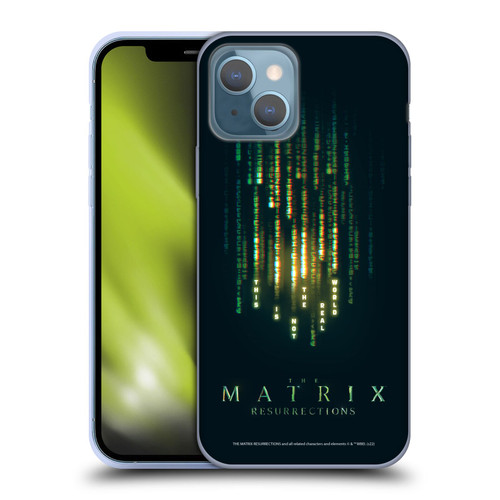 The Matrix Resurrections Key Art This Is Not The Real World Soft Gel Case for Apple iPhone 13