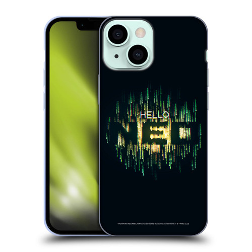 The Matrix Resurrections Key Art Hello Neo Soft Gel Case for Apple iPhone 13 Mini