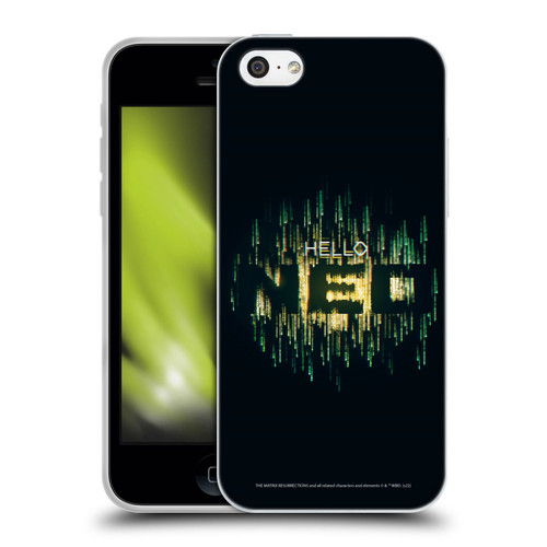 The Matrix Resurrections Key Art Hello Neo Soft Gel Case for Apple iPhone 5c