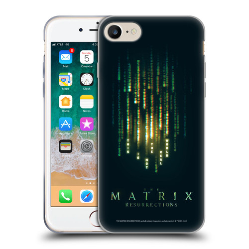 The Matrix Resurrections Key Art This Is Not The Real World Soft Gel Case for Apple iPhone 7 / 8 / SE 2020 & 2022