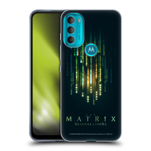 The Matrix Resurrections Key Art This Is Not The Real World Soft Gel Case for Motorola Moto G71 5G