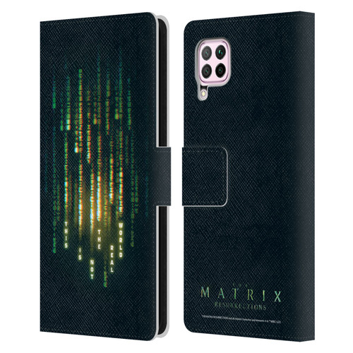 The Matrix Resurrections Key Art This Is Not The Real World Leather Book Wallet Case Cover For Huawei Nova 6 SE / P40 Lite