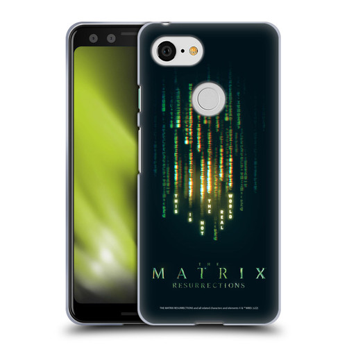 The Matrix Resurrections Key Art This Is Not The Real World Soft Gel Case for Google Pixel 3