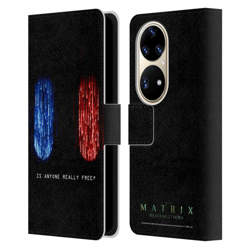 The Matrix Resurrections Key Art Is Anyone Really Free Leather Book Wallet Case Cover For Huawei P50 Pro
