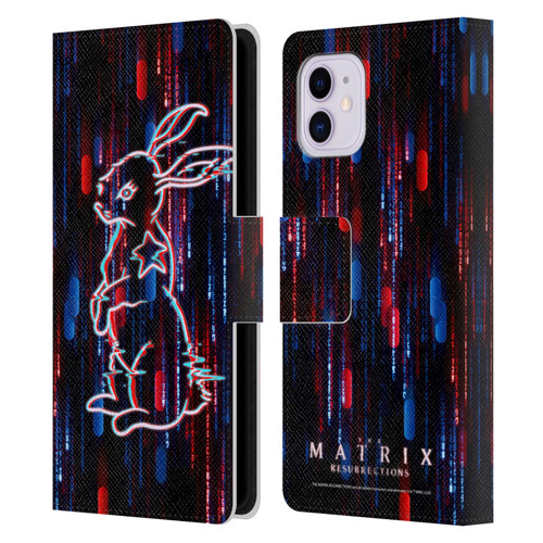 The Matrix Resurrections Key Art Choice Is An Illusion Leather Book Wallet Case Cover For Apple iPhone 11