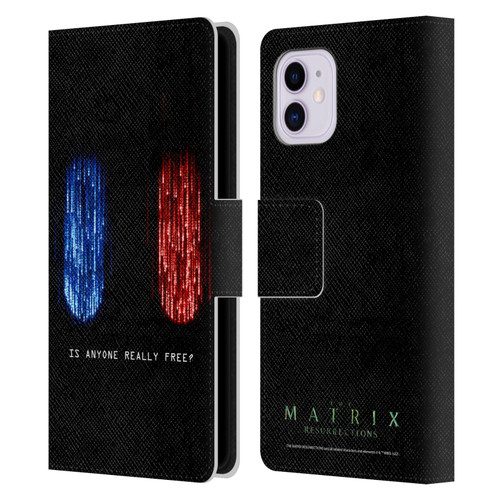 The Matrix Resurrections Key Art Is Anyone Really Free Leather Book Wallet Case Cover For Apple iPhone 11