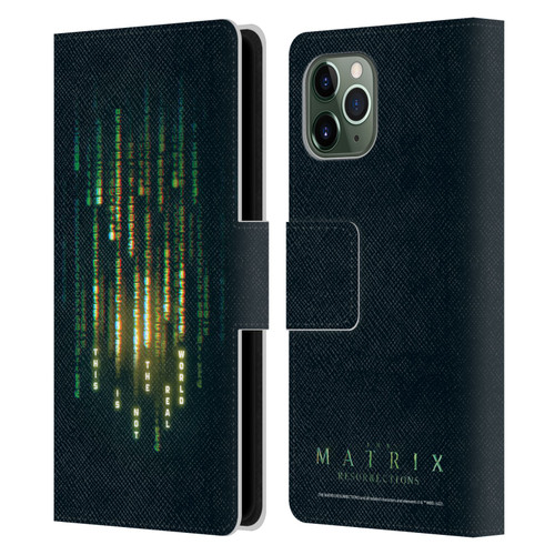 The Matrix Resurrections Key Art This Is Not The Real World Leather Book Wallet Case Cover For Apple iPhone 11 Pro