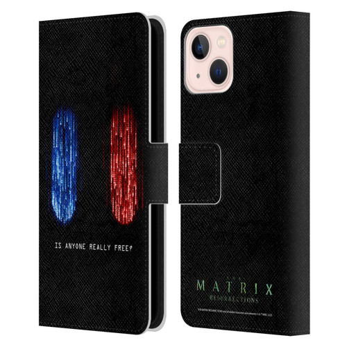 The Matrix Resurrections Key Art Is Anyone Really Free Leather Book Wallet Case Cover For Apple iPhone 13