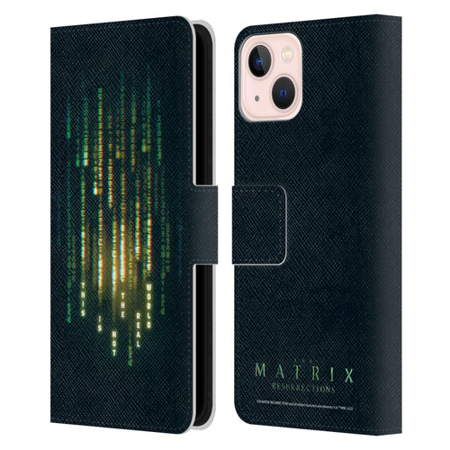 The Matrix Resurrections Key Art This Is Not The Real World Leather Book Wallet Case Cover For Apple iPhone 13