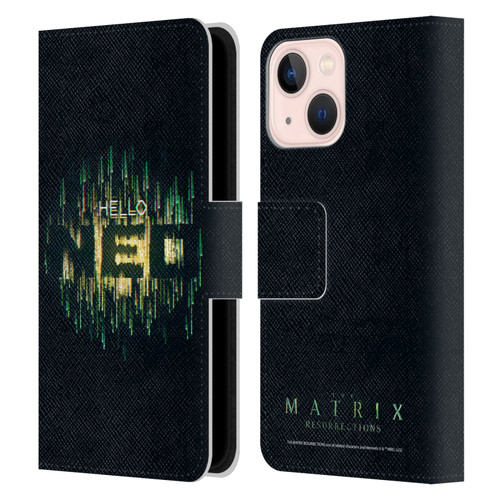 The Matrix Resurrections Key Art Hello Neo Leather Book Wallet Case Cover For Apple iPhone 13 Mini