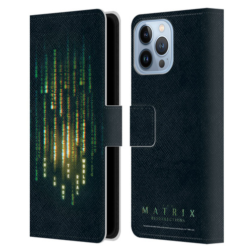 The Matrix Resurrections Key Art This Is Not The Real World Leather Book Wallet Case Cover For Apple iPhone 13 Pro Max