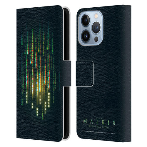 The Matrix Resurrections Key Art This Is Not The Real World Leather Book Wallet Case Cover For Apple iPhone 13 Pro