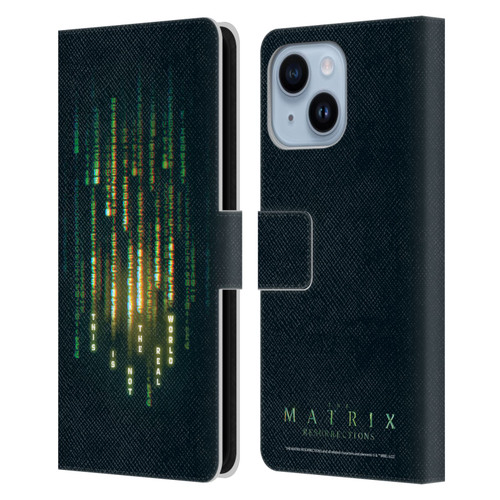 The Matrix Resurrections Key Art This Is Not The Real World Leather Book Wallet Case Cover For Apple iPhone 14 Plus