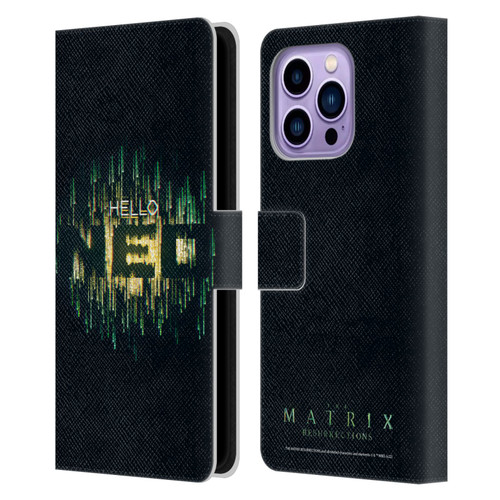 The Matrix Resurrections Key Art Hello Neo Leather Book Wallet Case Cover For Apple iPhone 14 Pro Max