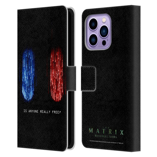 The Matrix Resurrections Key Art Is Anyone Really Free Leather Book Wallet Case Cover For Apple iPhone 14 Pro Max