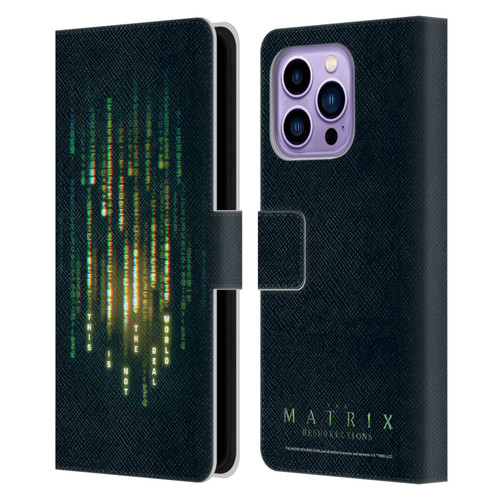 The Matrix Resurrections Key Art This Is Not The Real World Leather Book Wallet Case Cover For Apple iPhone 14 Pro Max