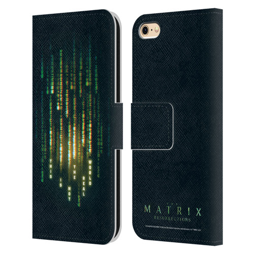 The Matrix Resurrections Key Art This Is Not The Real World Leather Book Wallet Case Cover For Apple iPhone 6 / iPhone 6s