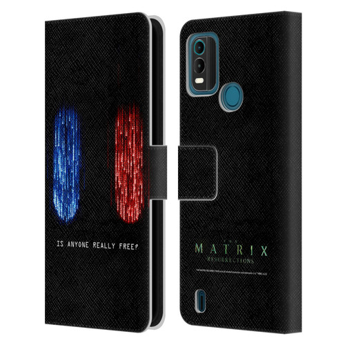 The Matrix Resurrections Key Art Is Anyone Really Free Leather Book Wallet Case Cover For Nokia G11 Plus