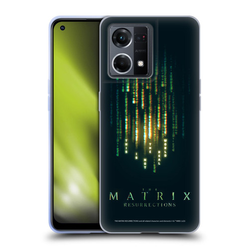 The Matrix Resurrections Key Art This Is Not The Real World Soft Gel Case for OPPO Reno8 4G