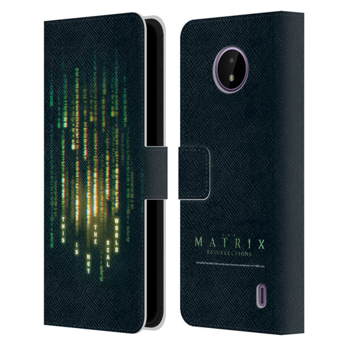 The Matrix Resurrections Key Art This Is Not The Real World Leather Book Wallet Case Cover For Nokia C10 / C20