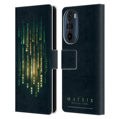 The Matrix Resurrections Key Art This Is Not The Real World Leather Book Wallet Case Cover For Motorola Edge 30