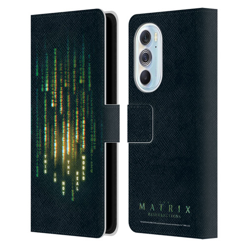 The Matrix Resurrections Key Art This Is Not The Real World Leather Book Wallet Case Cover For Motorola Edge X30