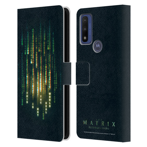 The Matrix Resurrections Key Art This Is Not The Real World Leather Book Wallet Case Cover For Motorola G Pure