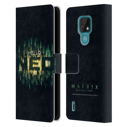 The Matrix Resurrections Key Art Hello Neo Leather Book Wallet Case Cover For Motorola Moto E7