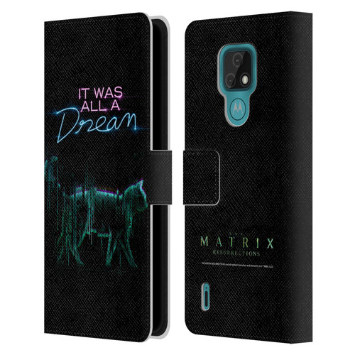 The Matrix Resurrections Key Art It Was All A Dream Leather Book Wallet Case Cover For Motorola Moto E7