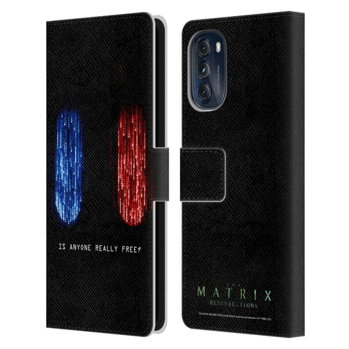 The Matrix Resurrections Key Art Is Anyone Really Free Leather Book Wallet Case Cover For Motorola Moto G (2022)