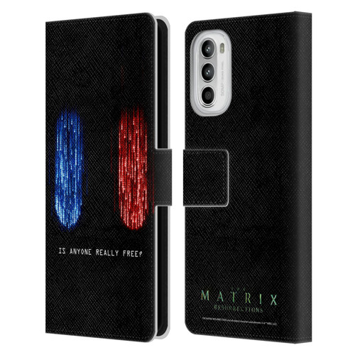 The Matrix Resurrections Key Art Is Anyone Really Free Leather Book Wallet Case Cover For Motorola Moto G52