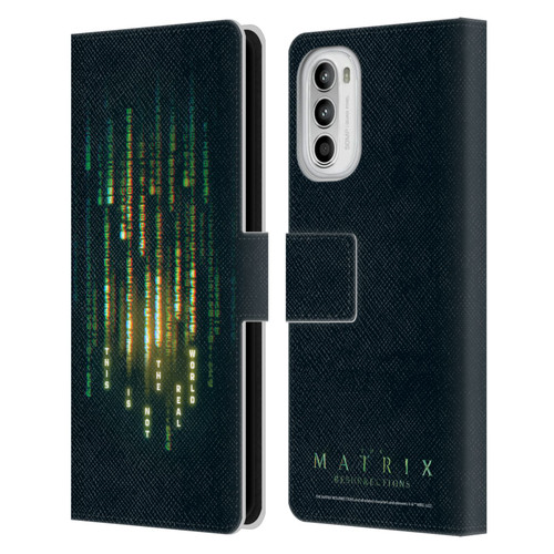 The Matrix Resurrections Key Art This Is Not The Real World Leather Book Wallet Case Cover For Motorola Moto G52