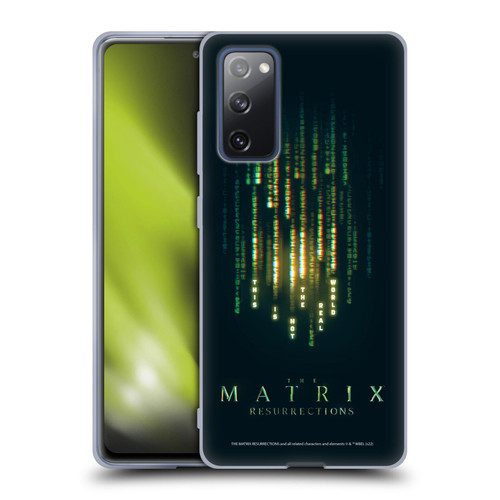 The Matrix Resurrections Key Art This Is Not The Real World Soft Gel Case for Samsung Galaxy S20 FE / 5G