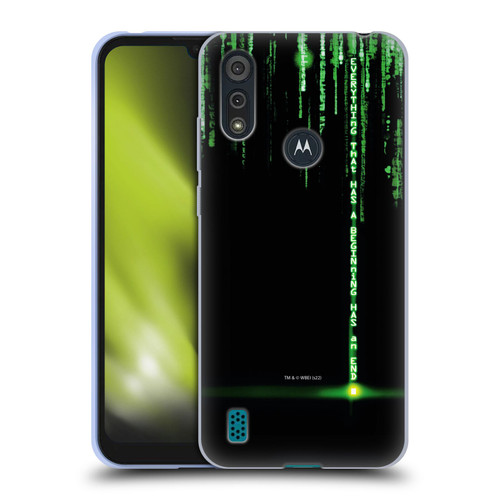 The Matrix Revolutions Key Art Everything That Has Beginning Soft Gel Case for Motorola Moto E6s (2020)