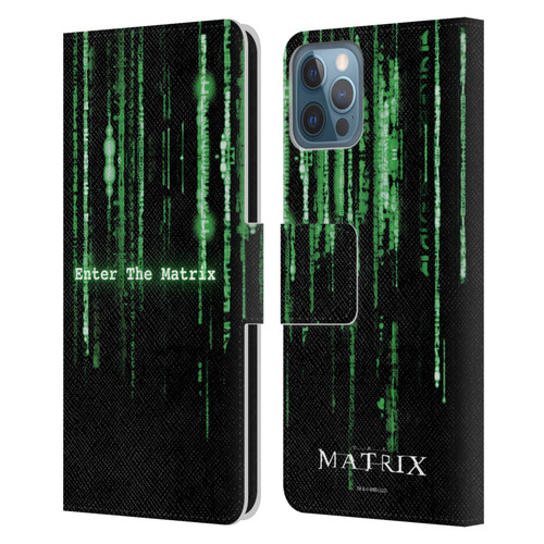 The Matrix Key Art Enter The Matrix Leather Book Wallet Case Cover For Apple iPhone 12 / iPhone 12 Pro